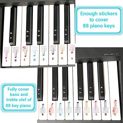 Piano Keyboard Stickers Colorful Transparent For Piano Keys