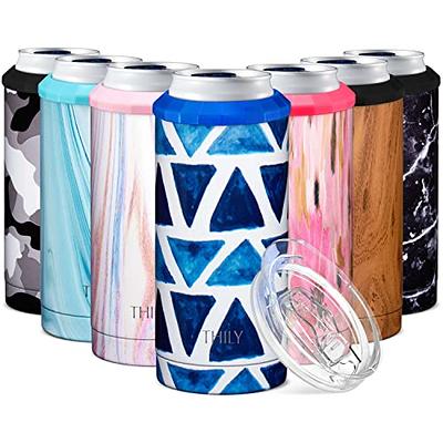 Skinny Can Cooler 12 Oz Slim Can Holder - Stainless Steel