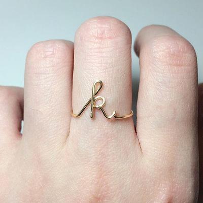 S2GBGL Memorial Initials Ring 2 Letters Name Customized Ring|Letters  Initials Ring