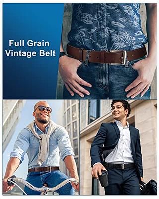 Men's Genuine Leather Dress Belt Fashion & Classic Casual Belts With Single  Prong Buckle For Jeans Pants Work And Business Gifts For Dad Husband 