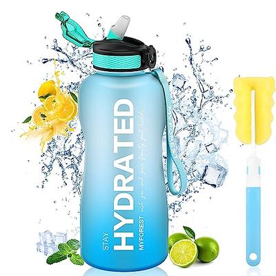 SUPPRUI Water Bottle 34 oz,Motivational Drink Bottle with Time