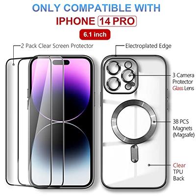 Magnetic Clear for iPhone 14 Pro Case with MagSafe [Integrated Camera  Protection Glass] [Original iPhone Exterior] Silicone Cover Slim Thin