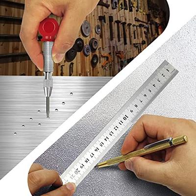 Hiboom Solid Carpenter Pencil Set for Construction with 7 Refills Built-in  Sharpener, Long Nosed Deep Hole Mechanical Pencil Marker for Carpenter