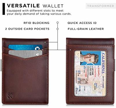 Serman Brands Money Clip Slim Wallet, Mens Wallets Thin Front Pocket, RFID Blocking Card Holder, Minimalist Mini Bifold Wallet