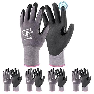 i9 Essentials Multi-Purpose Work Gloves Large (12 Pairs) - Micro-Foam Nitrile-Coated Safety Gloves for Men - Seamless Lightweight Safety Gloves for