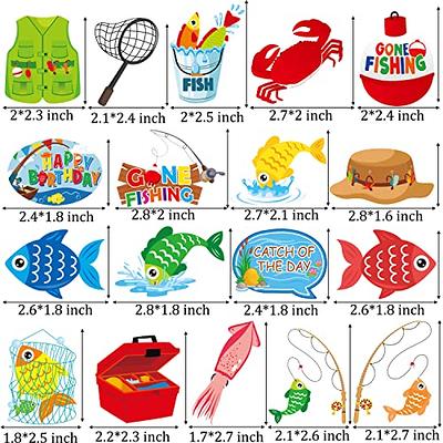 36pcs Fishing Cupcake Toppers Gone Fishing Party Cupcake Picks for  Fisherman Birthday Party Decorations Fishman Fishing Pole theme Theme Party  Baby