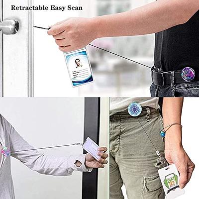 10 Retractable Reel ID Badge Lanyard Name Tag Key Card Holder Belt Color: Blue Amount:10 Pcs 