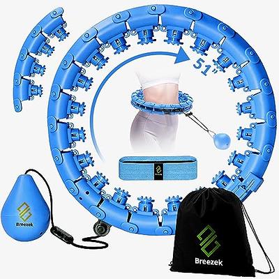 Teal Elite Smart Weighted Hula Hoop for Adults Weight Loss Fully Adjustable  with Detachable Knots 2 in 1 Abdomen Fitness Massage Infinity Hoops