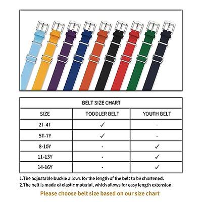 Girl and Ladies Belt size chart