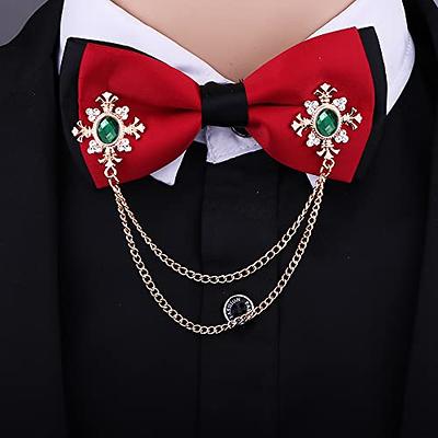 Gold Silver Plated Chain Heart Crown Brooches Collar Pins Crystal  Rhinestone With Hanging Chain Suit Shirt Lapel Brooch Pin Fashion Jewelry  for Men