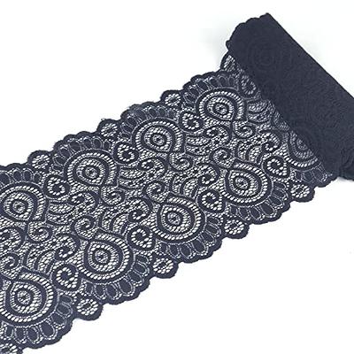 SELLACE Black lace Fabric lace Ribbon lace Trimming for Handmade DIY Crafts  Sewing Accessories Needlework Flower Embroidery 23cm Width - Black - 1yard  Number 1145 : : Home