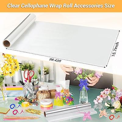 Unique Bargains Clear Flower Wrapping Paper 98ft x 16in Wrap Roll