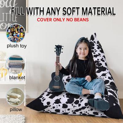 Lukeight Stuffed Animal Storage Bean Bag Chair for Kids and Teens Without  Filling, Zipper Storage BeanBag Cover for Organizing Stuffed Animal, Luxury  Velvet Bean Bag Chair Cover (No Beans) X-Large 