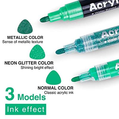 FUMILE Acrylic Paint Pens 36 Colors Paint Marker Pen Set Ideal for Rock  Wood Metal Plastic Glass Canvas Ceramic Easter Egg and more Painting Bright  Color Low Odor Easy to Ink Convenient