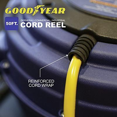Goodyear Extension Cord Reel Retractable 16AWG x 50' Foot 3C/SJTOW  Commercial Cable LED Triple Tap Connector Power 10A 125VAC 938W - Yahoo  Shopping