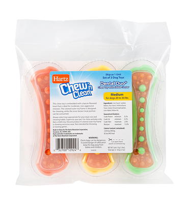 Save on Hartz Chew 'n Clean Dental Duo Dog Chew Toy Bacon Flavor Small  Order Online Delivery