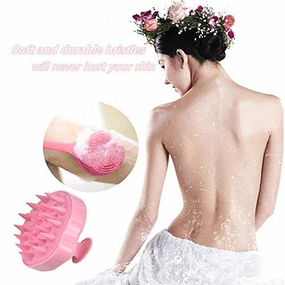 Back Scrubber Silicone Shower Brush Body Brush Body Scrubber, Pink