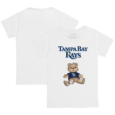 Youth Tiny Turnip White/Navy Tampa Bay Rays Nacho Helmet 3/4-Sleeve Raglan T-Shirt Size: Medium