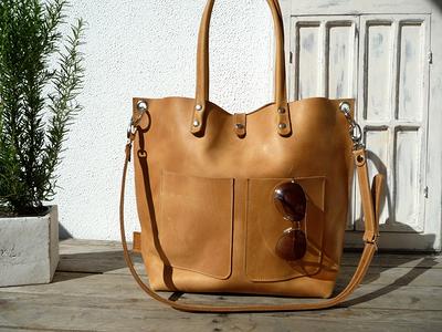 Emma 2 in 1 Leather Tote Camel