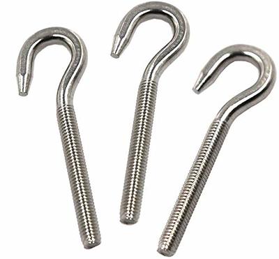 10pcs 304 Stainless Steel Eye Bolt Hooks, Open Bolt Hook Eyelet