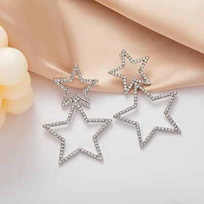  Sonateomber Gold Star Drop Dangle Earrings for Women