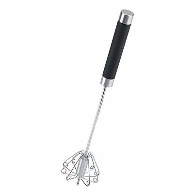 ANYI Whisk 12Inch Stainless Steel Long Handle Egg Beater Hand Push