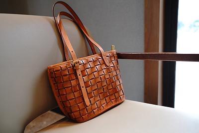 Ergo Bag In Wavy Checkerboard Upcrafted Leather