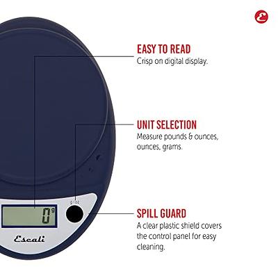 Escali Primo Digital Food Scale Multi-Functional Kitchen Scale and Baking  Scale for Precise Weight Measuring and Portion Control, 8.5 x 6 x 1.5