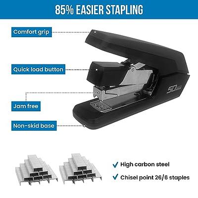 Basics Stapler with 1000 Staples, Office Stapler, 25 Sheet Capacity,  Non-Slip, Black