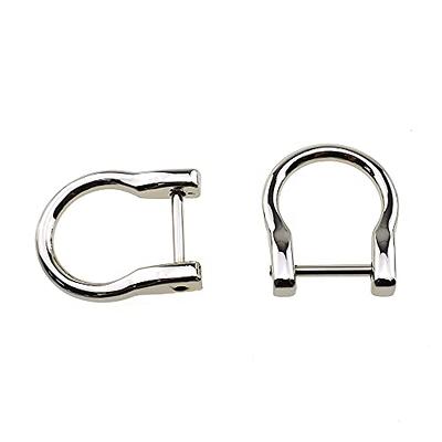 4 pcs 1inch D-Rings Screw in Shackle Horseshoe U Shape D Ring DIY Leather  Craft Purse Keychain Accessories (Chrome)