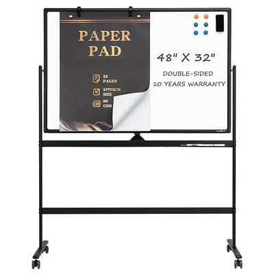 Dry Erase Whiteboard Easel on Wheels - 70'' x 36'' Large Double Sided  Mobile Whiteboard, Reversible Magnetic Rolling White Board for Home Office  Classroom, Flip Chart Holders and Paper Pad - Amazing