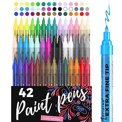 54 Acrylic Medium Tip Markers 30 Multicolor Paint Pens 12 White Paint  Markers 12 Black Markers for Rock, Wood, Glass, Ceramic Painting 