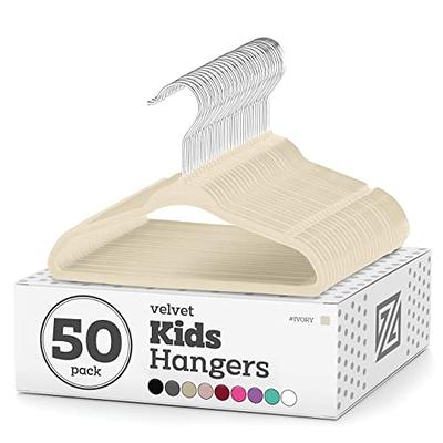 Kids Velvet Hangers Baby Toddler Children Clothes Solid Set Of 50 NonSlip  Gray