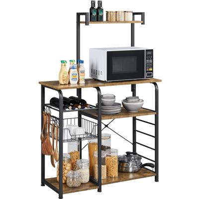 Tribesigns Kathleen Rustic Brown Metal Bakers Rack | HOGA-XK00136