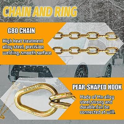 SENKEYFE G80 V Bridle Chain 5/16 × 3 Ft Bridle Transport Chain with 15 In