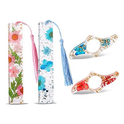 2Pcs Dried Flower Resin Bookmarks Dried Flower Page Markers Floral Bookmarks  Student Gifts 