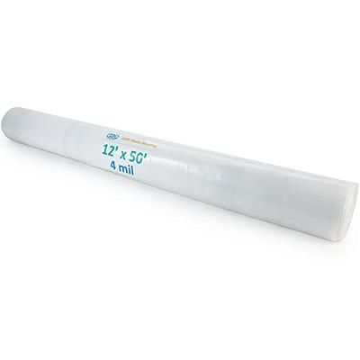 6' x 50' Clear Construction Plastic Sheeting, 4 mil or 6 mil LDPE Film  Rolls, 300 sq. ft. Area buy in stock in U.S. in IDL Packaging