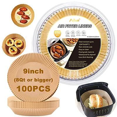 Ailun Air Fryer Paper Liners 9inch, 100PCS Non-Stick Parchment Paper,Oil  Resistant,Disposable Food Grade Free of Bleach Paper Round for 5-10 QT Air  Fryer Baking Roasting Microwave - Yahoo Shopping
