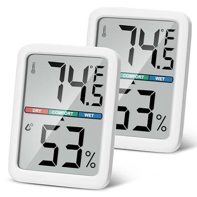 12 Indoor Outdoor Thermometer Decorative - Large Outdoor Thermometers for  Patio, Round Wall Thermometer with Stainless Steel Enclosure, No Battery