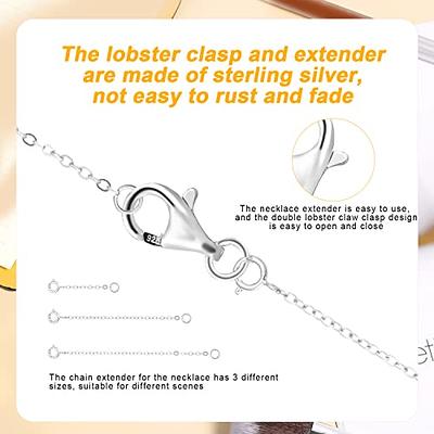 3Pcs 925 Sterling Silver Necklace Extender Chain Extenders for Women  Necklaces Bracelet Extender 