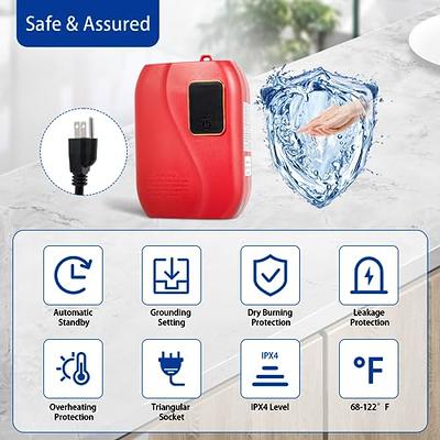 110V Mini Water Heater Instant Electric Tankless Wall Mounted Hot Water  Heater with LCD Digital Display for Home Kitchen Use(Gold) 