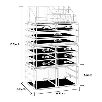 Vtopmart 4 Pack Clear Stackable Storage Drawers, 4.4'' Tall Acrylic  Bathroom