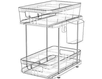 Sevenblue 3 Packs Under Sink Organizer, 2-Tier with Sliding Drawer,  Multi-Use Kitchen Organizers and Storage and Bathroom Cabinet Organizer  with Hooks and Hanging Cups, White - Yahoo Shopping