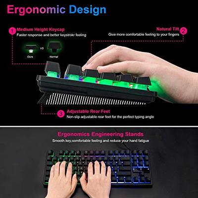 Wired Gaming Keyboard and Mouse set Rainbow Backlit 6400 DPI for PC PS4  Xbox one