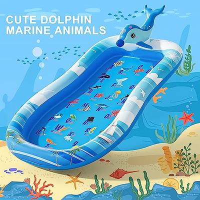 G-TING Splash Pad Sprinkler for Dogs Kids, 4 in 1 Dolphin Inflatable  Sprinkler Kiddie Splash