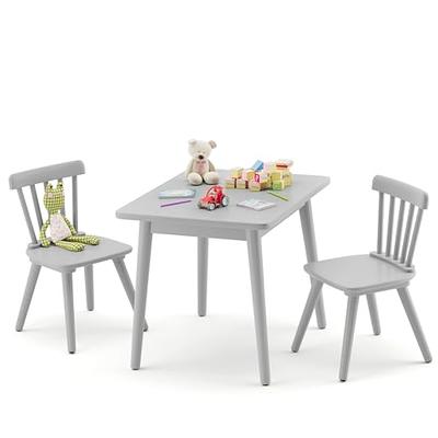 Brelley Kids Table and 4 Chairs Set, Height Adjustable Toddler Table and  Chair Set, Graffiti Desktop, Non-Slip Legs, Max 300lbs, Children