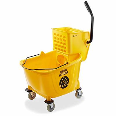 Yellow Mop Bucket & Wringer (35 Qt.): WebstaurantStore