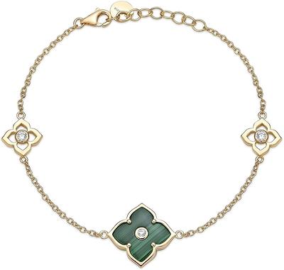 Lavari Jewelers Women's Mother of Pearl Flower Pendant Necklace