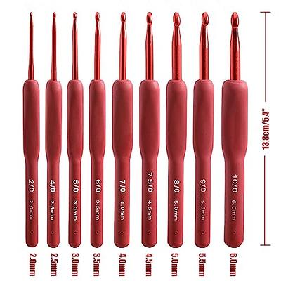 22-count Crochet Hooks 10 Sizes Aluminum 12 Sizes Steel Crochet Hook Set  With Case 