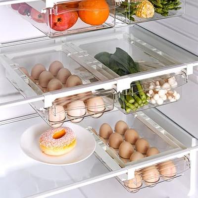 Egg Container for Refrigerator BPA Free Refrigerator Organizer  Bins,Stackable Egg Holder for Refrigerator,18 Egg Tray,Clear